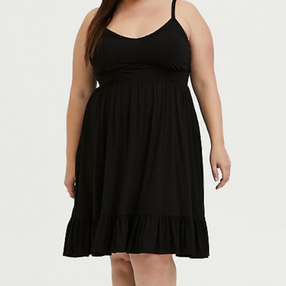 Cami ruffle black dress